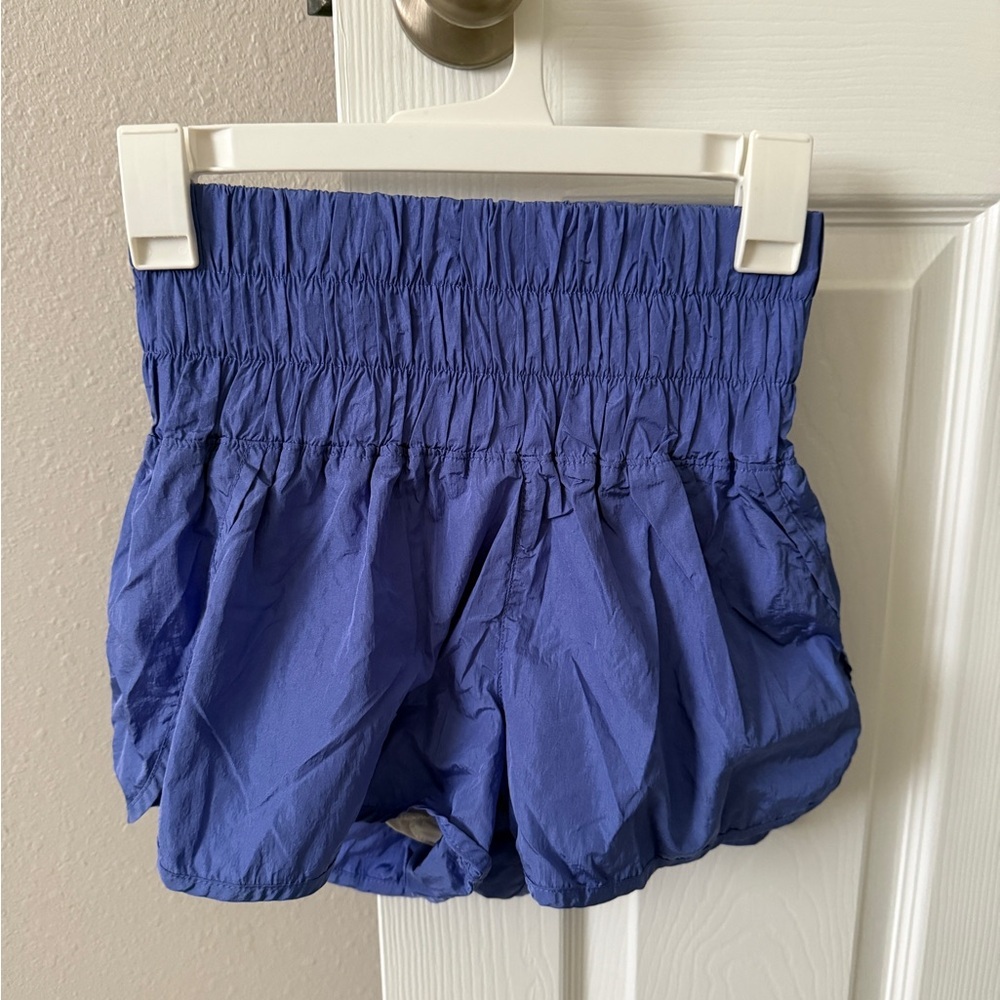 FP Movement The Way Home Shorts Size XS Blue Excellent Smocked High Rise Active